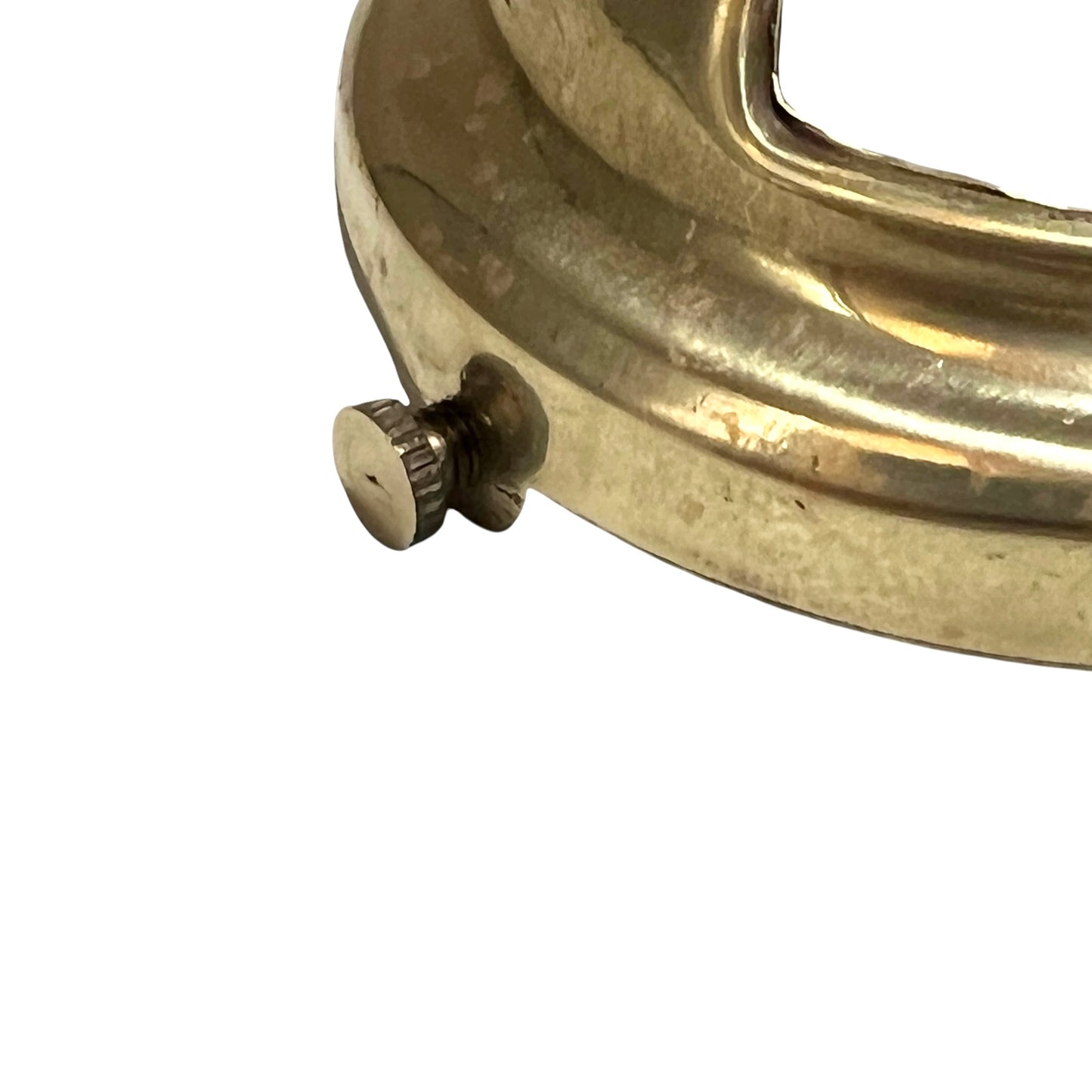 Brass vintage lampshade holder on a white background