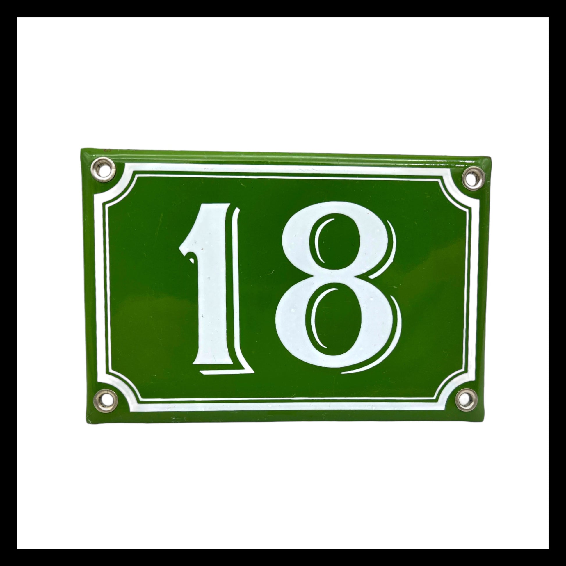 image French enamel door number 18 sold by All Things French Store