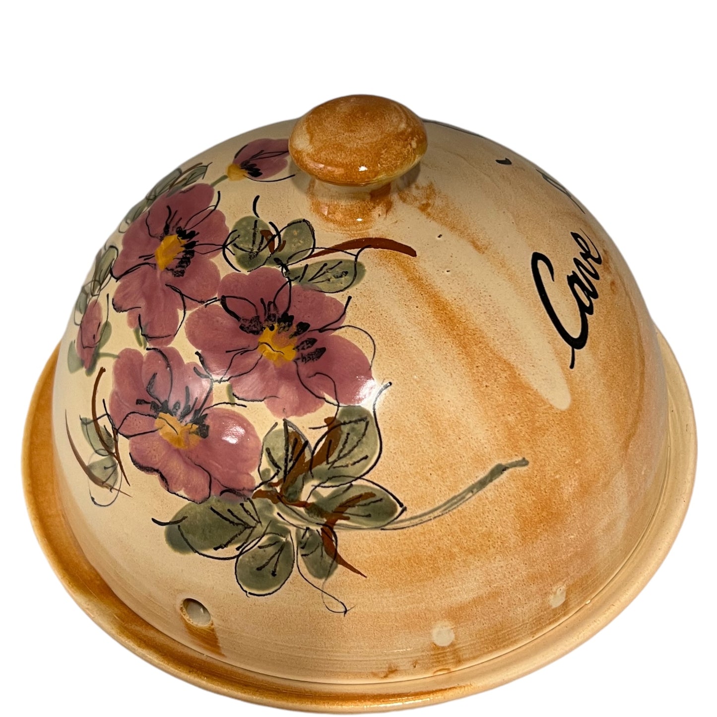 Vintage French Vallauris Cheese Dome, Ceramic Cheeseboard, Cave a Fromages 