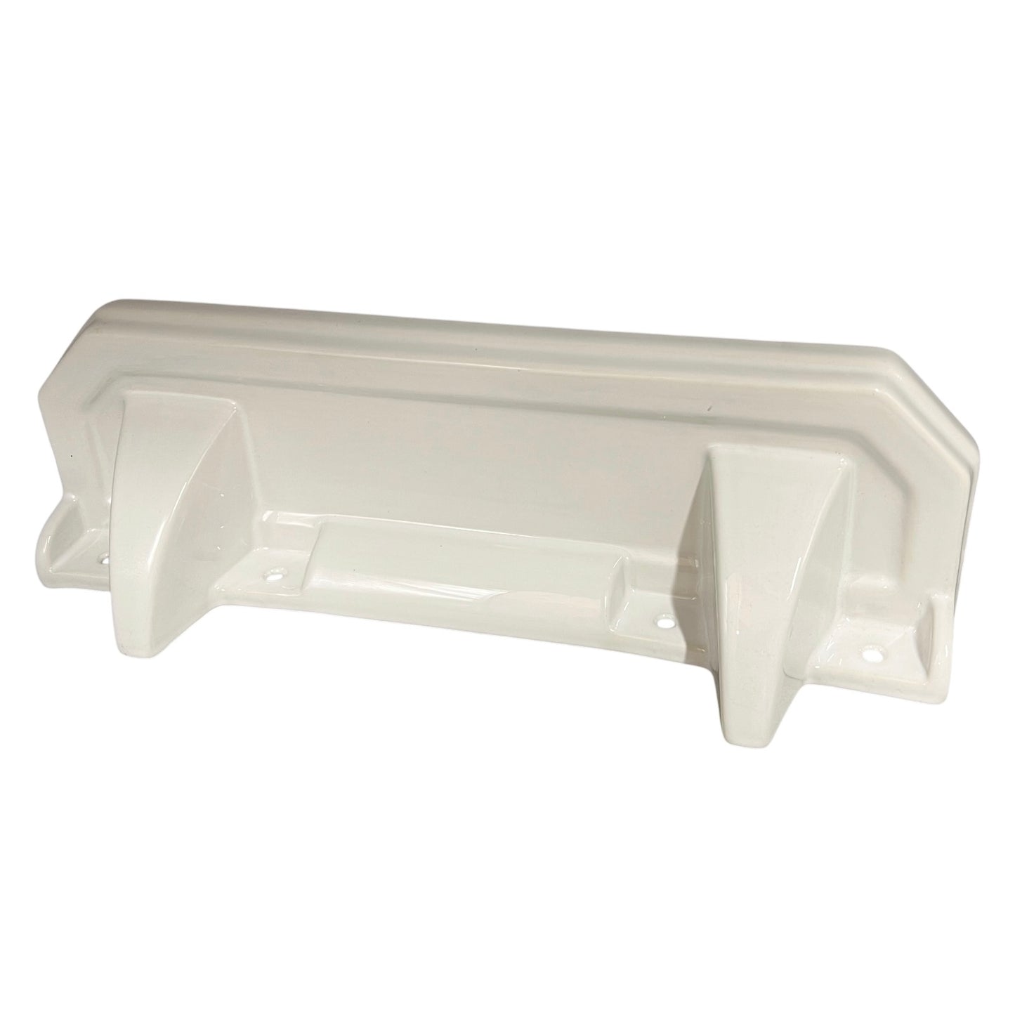 French vintage ceramic belfast sink shelf on a white background