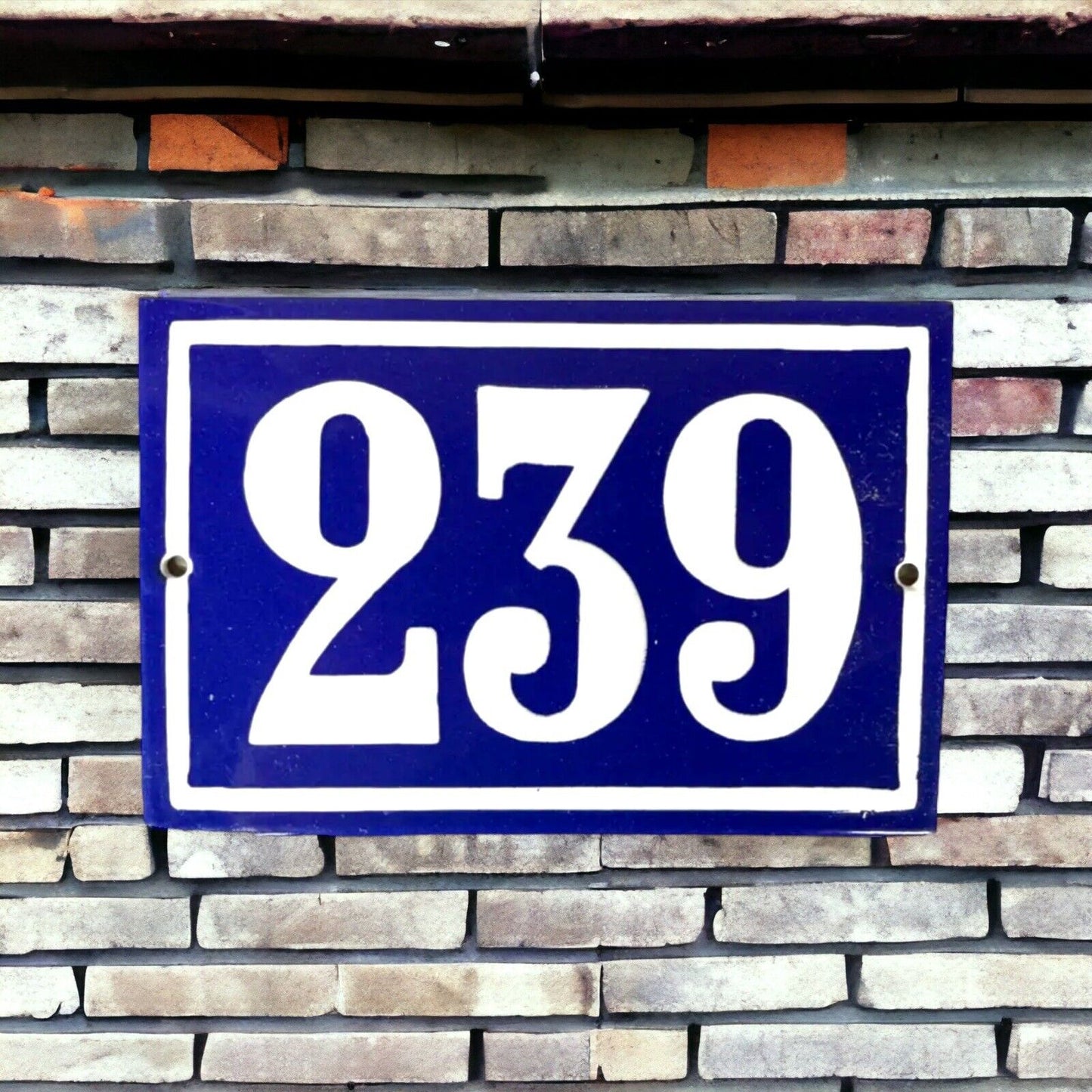 French vintage enamel door number 239 