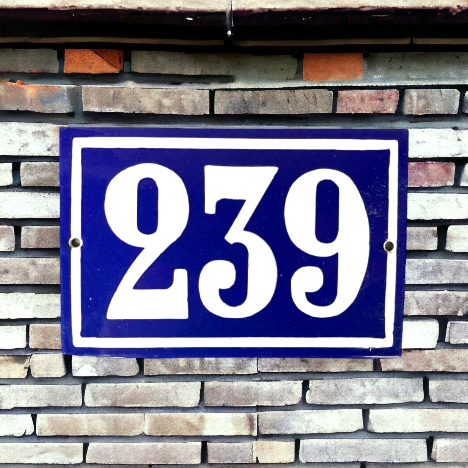 French vintage enamel door number 239 