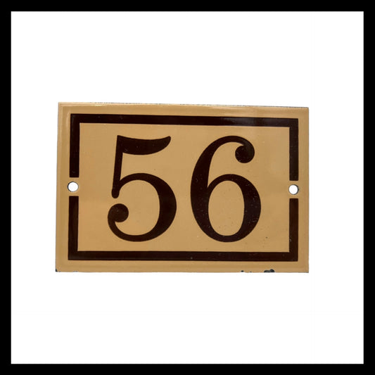 image French enamel house door number 56 sold by All Things French Store
