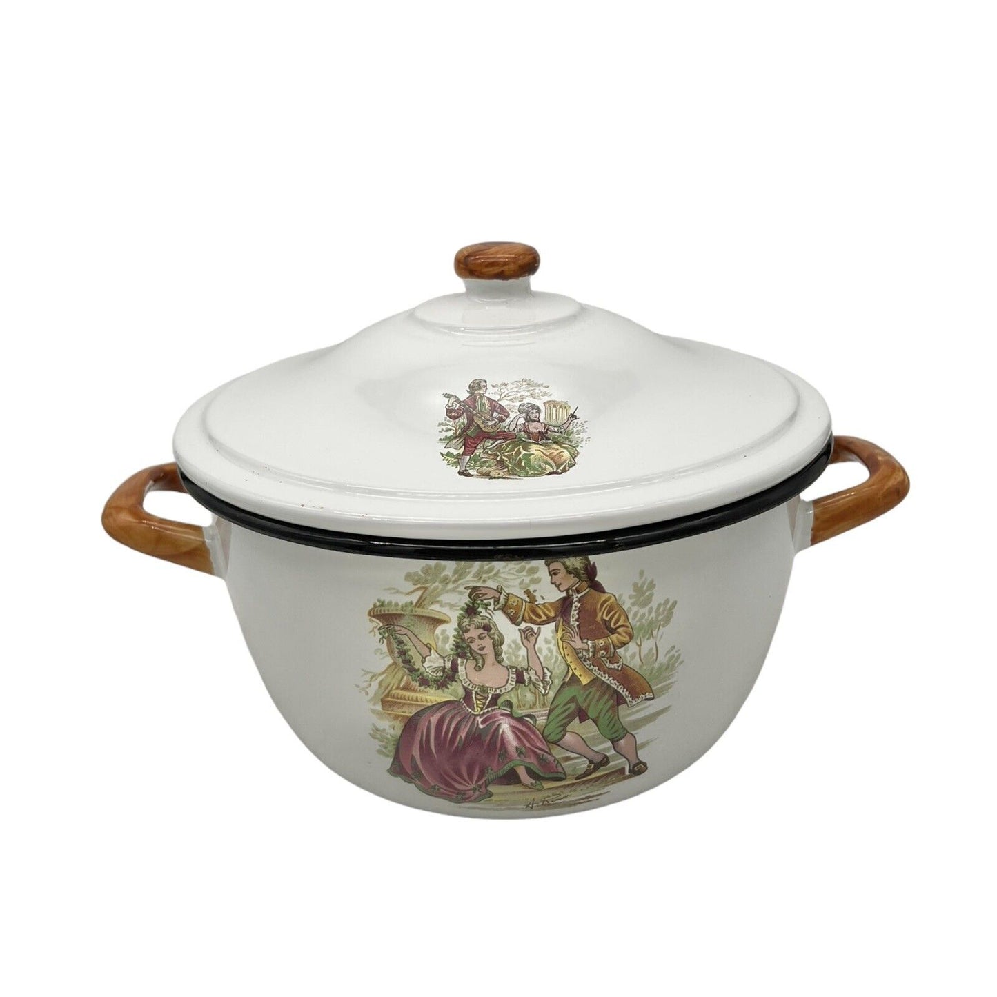 image French enamel farmhouse kitchen casserole dish stockpot