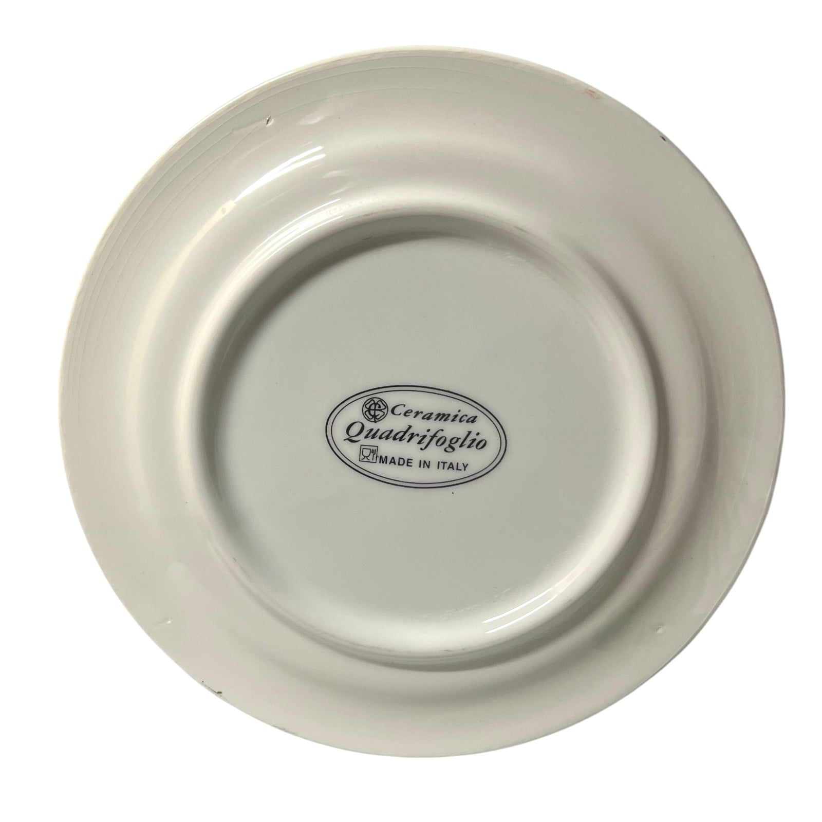 Italian ceramic makers stamp on the back of a fruit plate