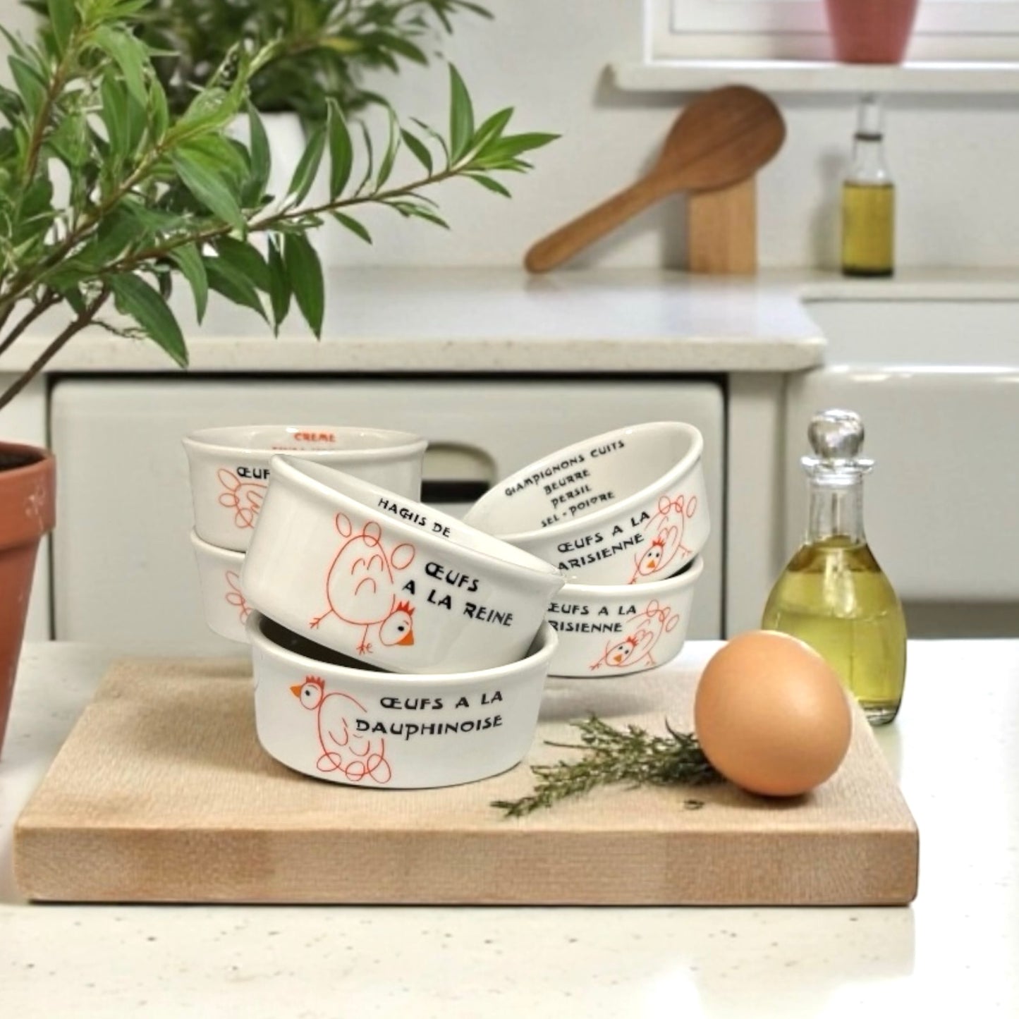 Vintage Porcelain Egg Pots  – French Bistro Dishes by Porcelaine des Tuileries