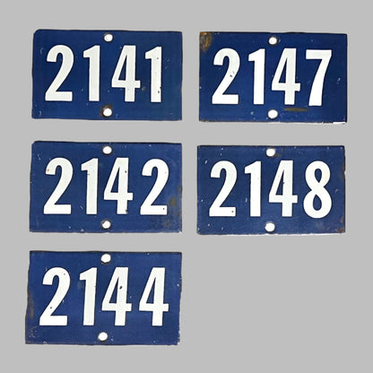 Vintage French Blue Enamel Door Number or Gatepost Numbers 2009 - 2299 available