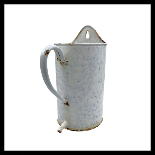 French vintage enamel irrigator pot ideal as a planter for sale from All Things French Store