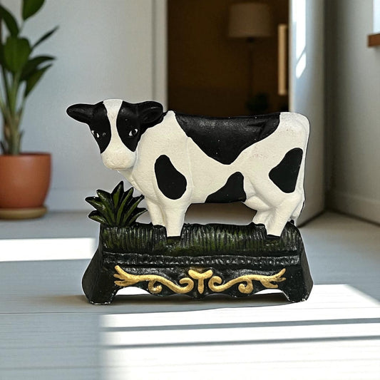 French Cast Iron Cow Door Stop – Shabby Chic Farmhouse Door Wedge Doorstop