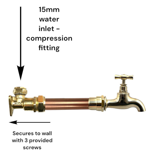 Vintage Style Copper & Brass Wall Mounted Tap – Rustic Industrial Basin Sink Tap
