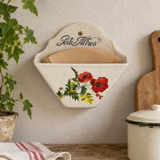 French coffee filter paper holder, wall mounted 