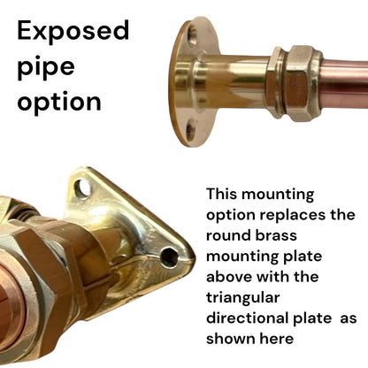 Copper and Brass Handmade Kitchen Mixer Taps, Belfast Sink Taps - Wall Mounted option
