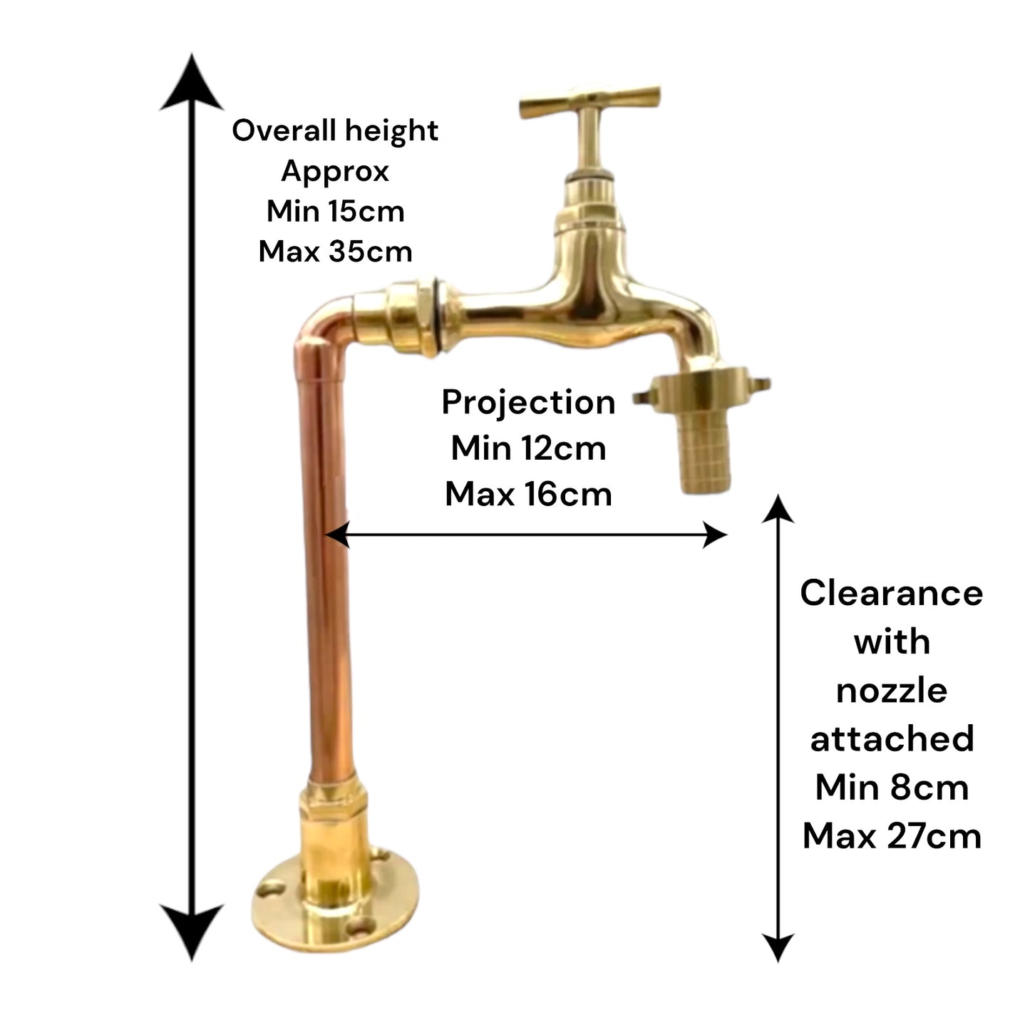 Bespoke Made to Order Copper and Brass Handmade Pillar Tap, ideal for a Belfast sink 