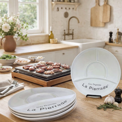 Set of 4 Guy Degrenne La Pierrade Sectioned Dinner Plates – Made in France