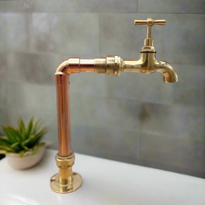 Bespoke Made to Measure Vintage Style Handmade Copper and Brass Kitchen Tap (T53)