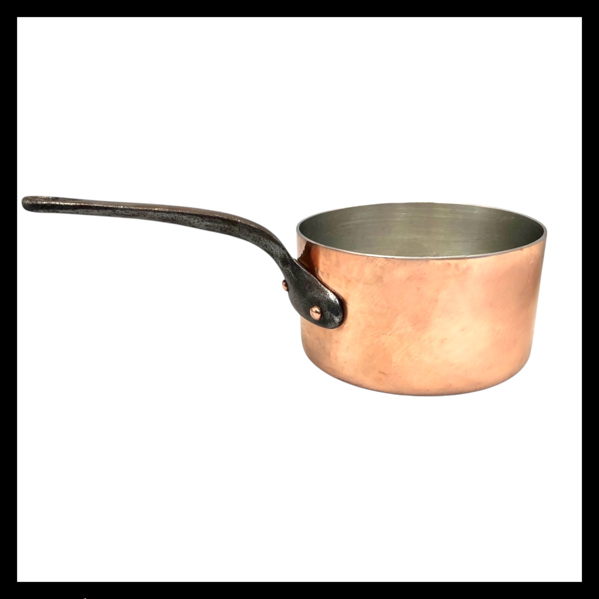 Vintage French Copper Saucepan Pot 18cm with Brand New Tin Lining 3mm 2.25kg