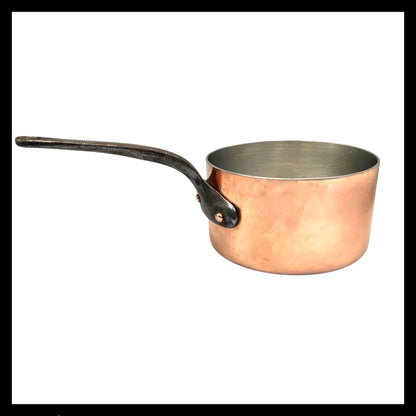 Vintage French Copper Saucepan Pot 18cm with Brand New Tin Lining 3mm 2.25kg