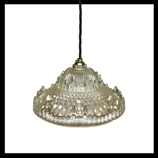 image French art deco 1930s glass ceiling pendant lampshade sold by All Things French Store