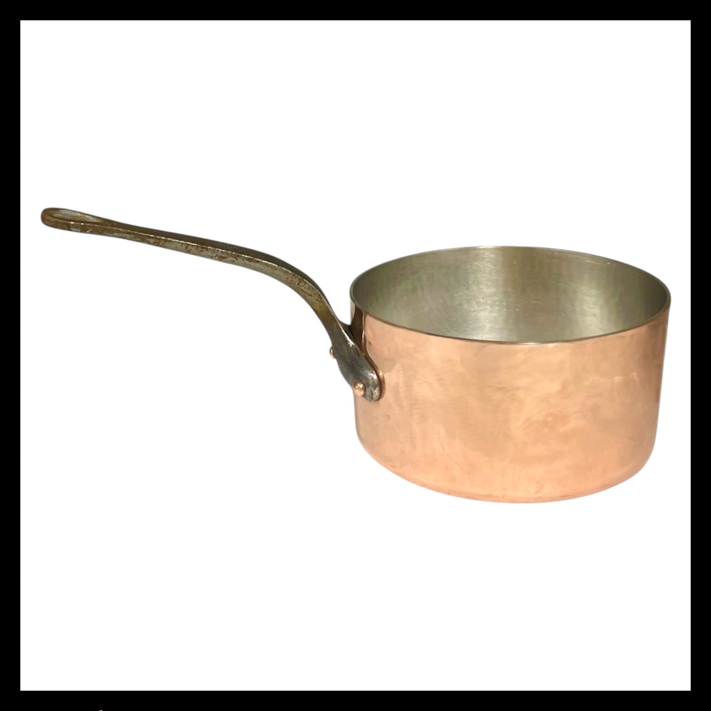 Vintage French Copper Saucepan Pot 22cm with Brand New Tin Lining 3mm 3.25kg 