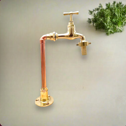 Bespoke Made to Order Copper and Brass Handmade Pillar Tap, ideal for a Belfast sink (T12)