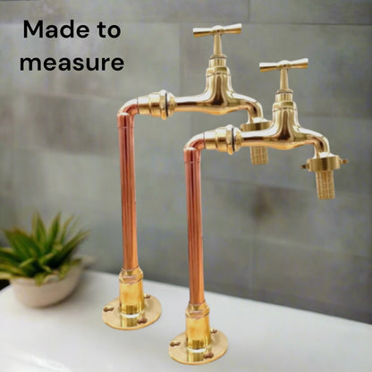 Bespoke Made to Measure Vintage Style Copper and Brass Taps, Belfast Sink Taps