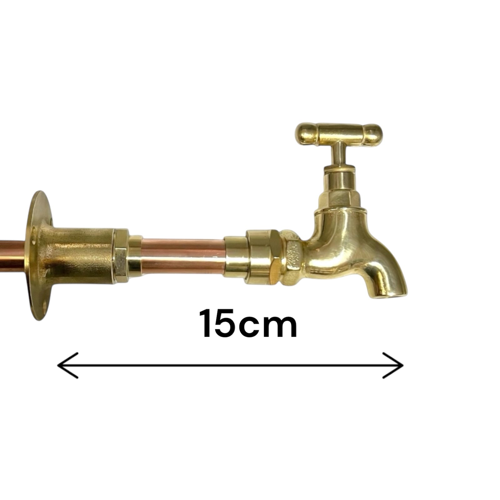 Brass Vintage Style Kitchen or Bathroom Tap, Wall Mounted ideal for Belfast Sink