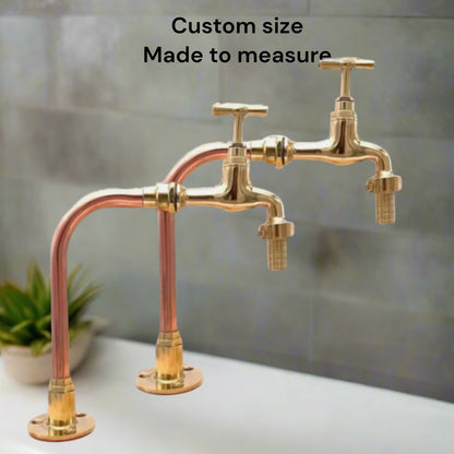 Bespoke Made to Measure Vintage Style Copper and Brass Taps, Belfast Sink Taps