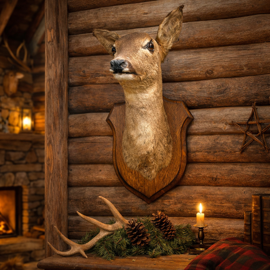 Vintage Taxidermy Roe Deer Head - French Mounted Specimen