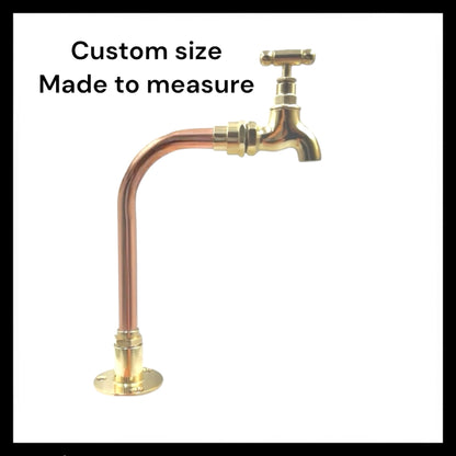 Brass and Copper Tap, Bathroom, Camper or Cloakroom Tap, Made to Measure 