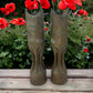 Pair of Brass Antique WW1 Trench Art Vases, French Militaria Relics (A131)