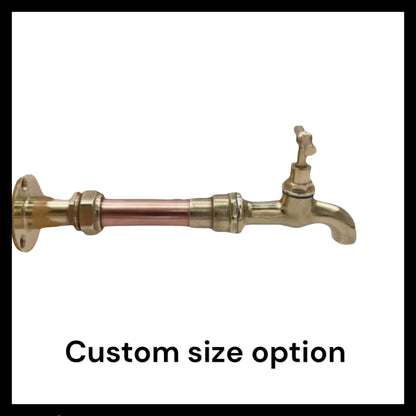 Copper and brass handmade tap wall mounted and made to measure  for sale by All Things French Store