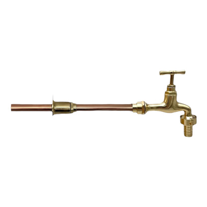 Copper and brass wall mounted kitchen or bathroom tap sold by All Things French Store