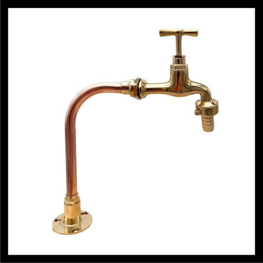 image handmade copper and brass made to measure bathroom or kitchen tap sold by All Things French Store