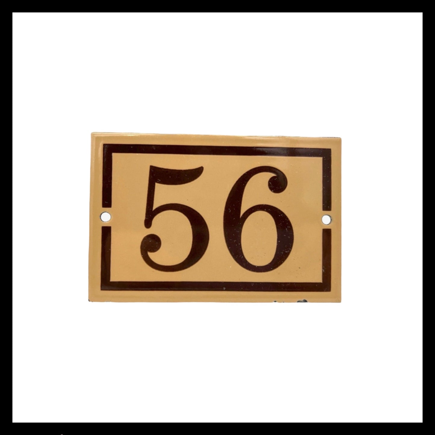 French vintage enamelled front door number 56 for sale by All Things French Store