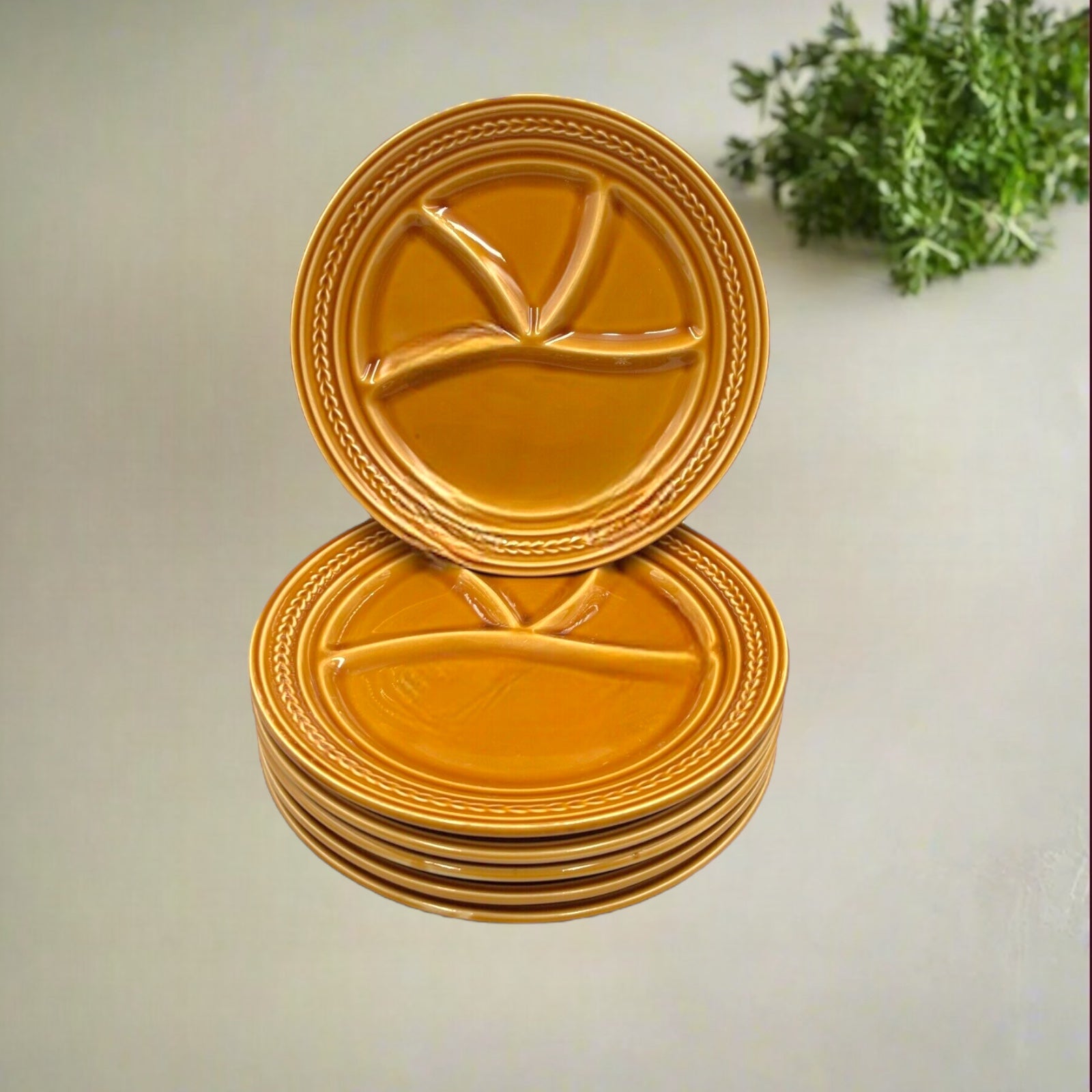 set of 6 French vintage fondue plates for sale by All Things French Store