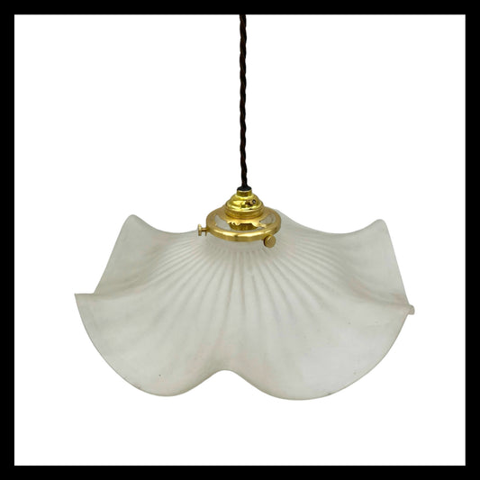 image French vintage glass pendant suspended ceiling light sold by All Things French Store