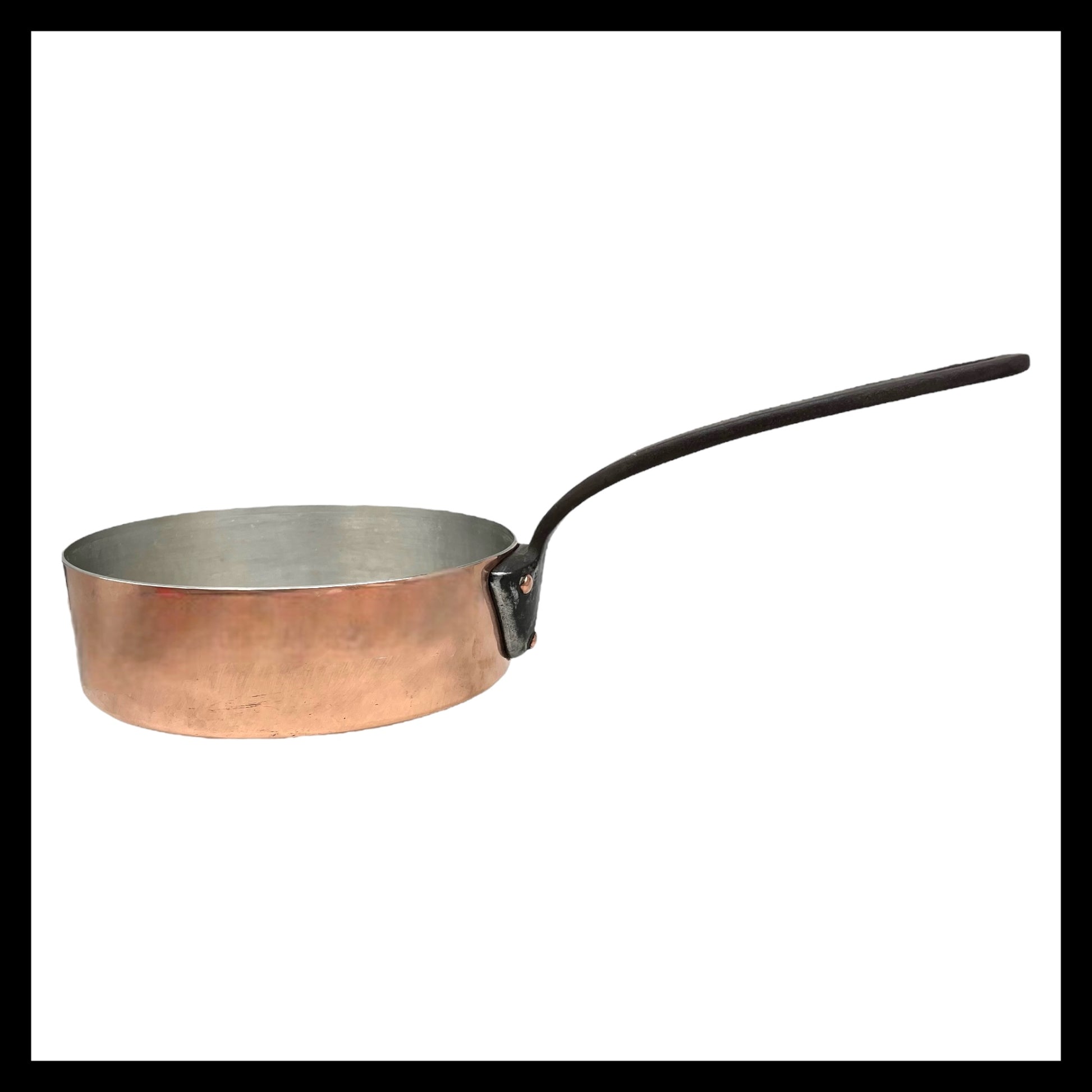 French copper frying pan with new tin lining 
