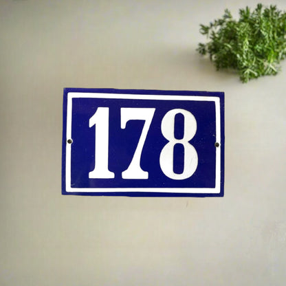 image French vintage enamel house number 178 sold by All Things French Store