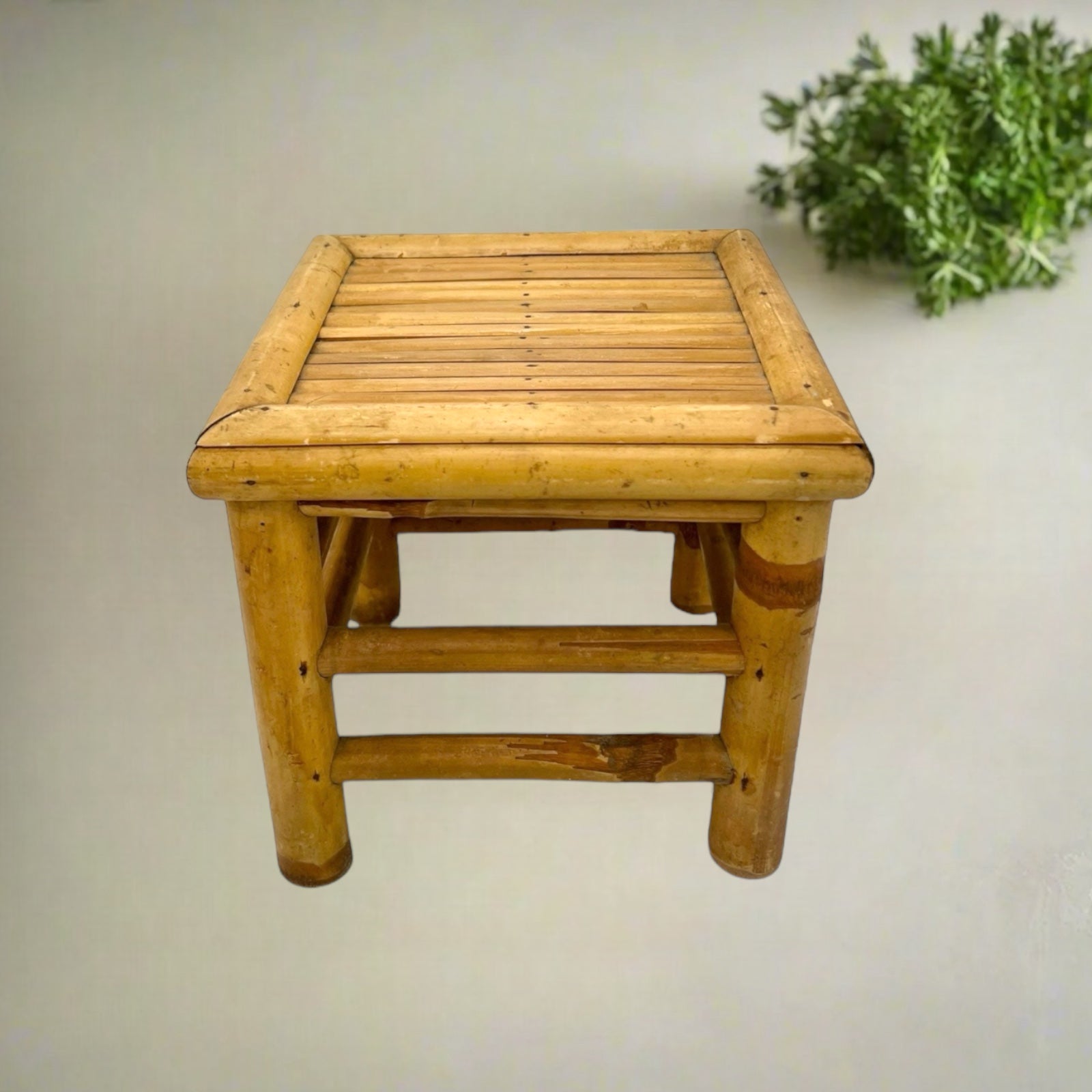 French vintage bamboo plant stand or side table sold by All Things French Store