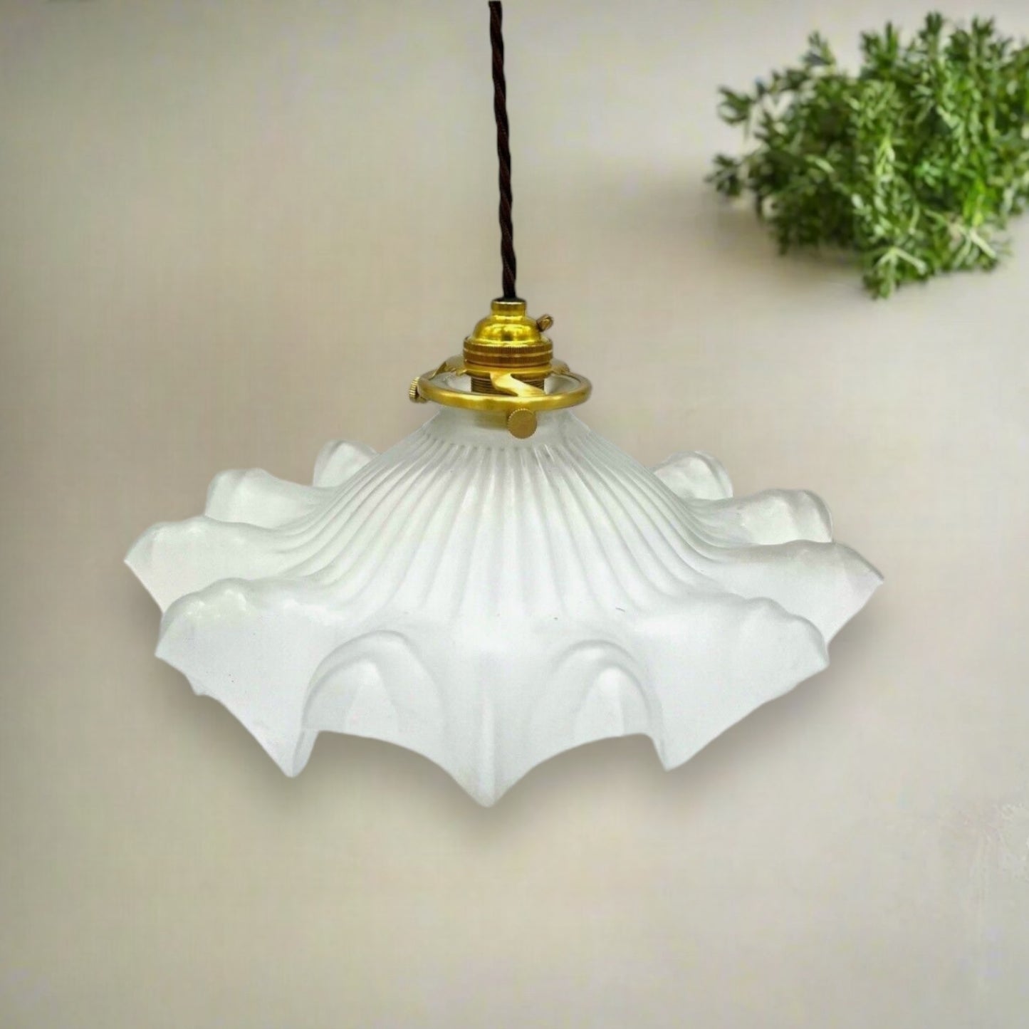 image French vintage glass ceiling lamp shade sold by All Things French Store