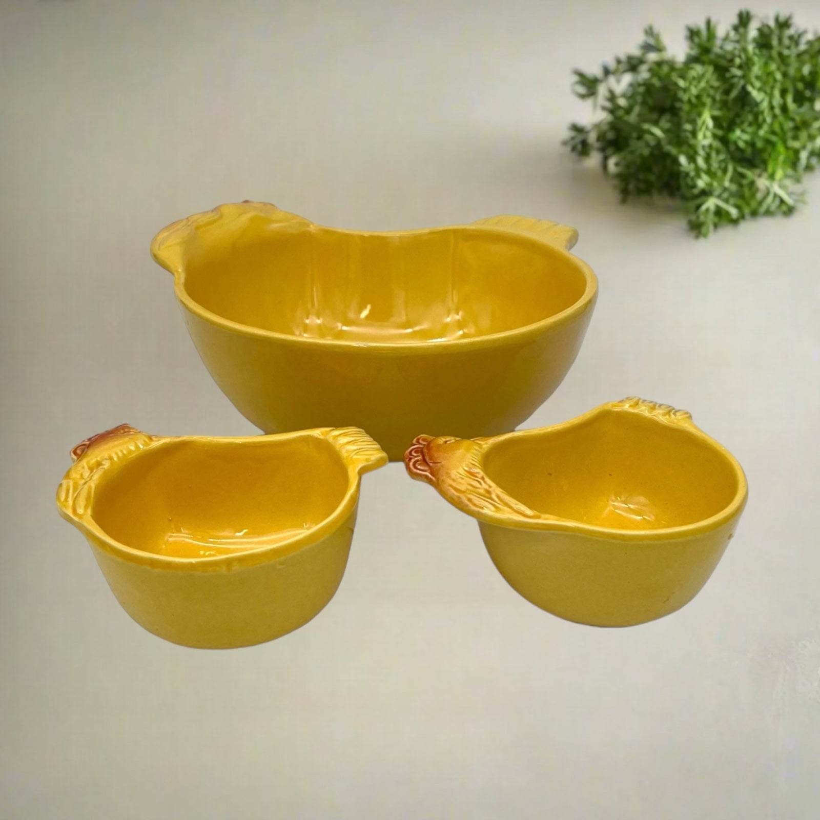  set of 3 matching chicken salad bowls plates sold by All Things French Store