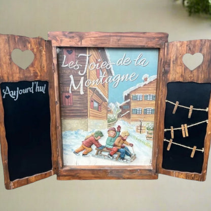 Country Corner Relief Plaque 3D Picture Wall Sign with Blackboard and Noticeboard