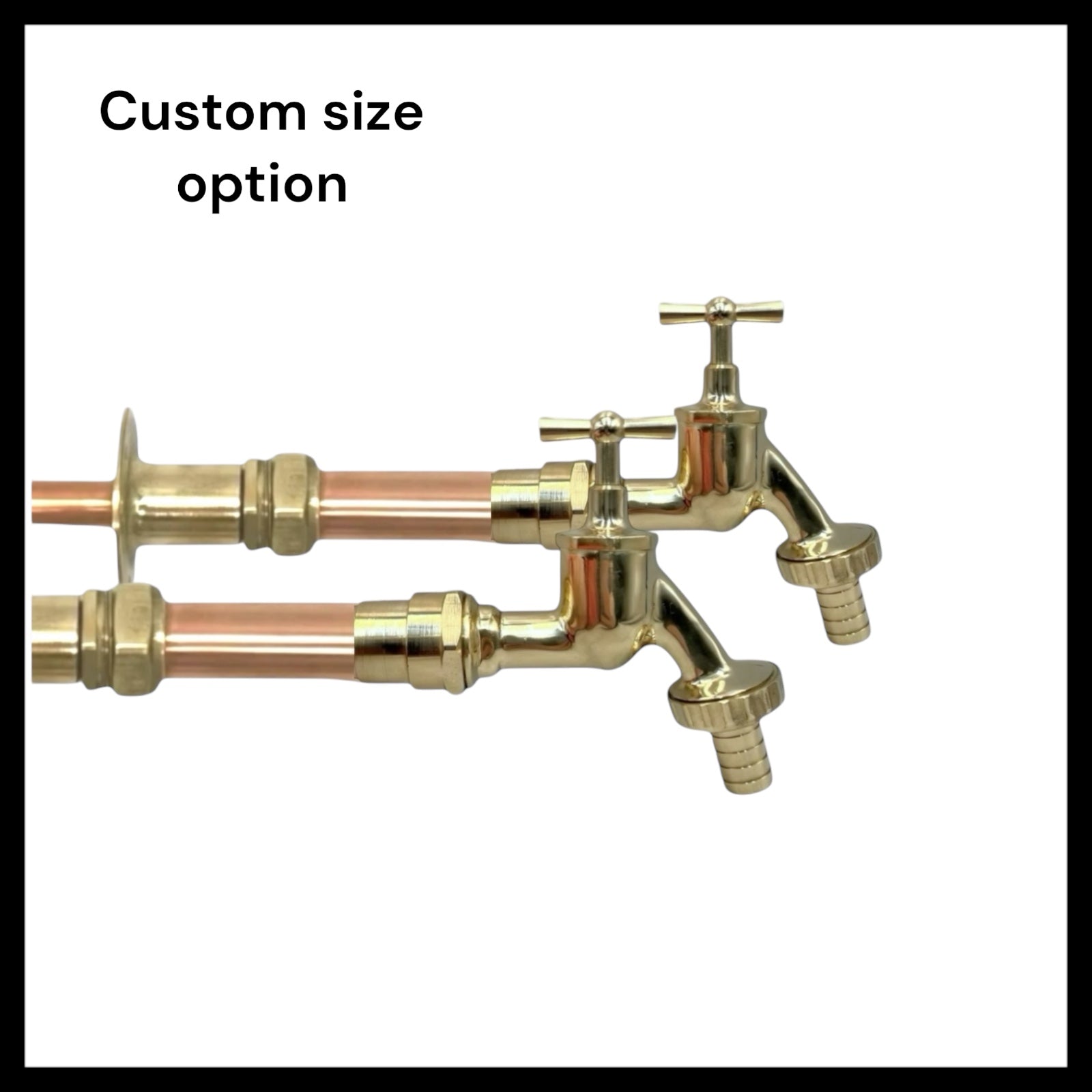 Pair of copper and brass heritage style traditional wall taps 