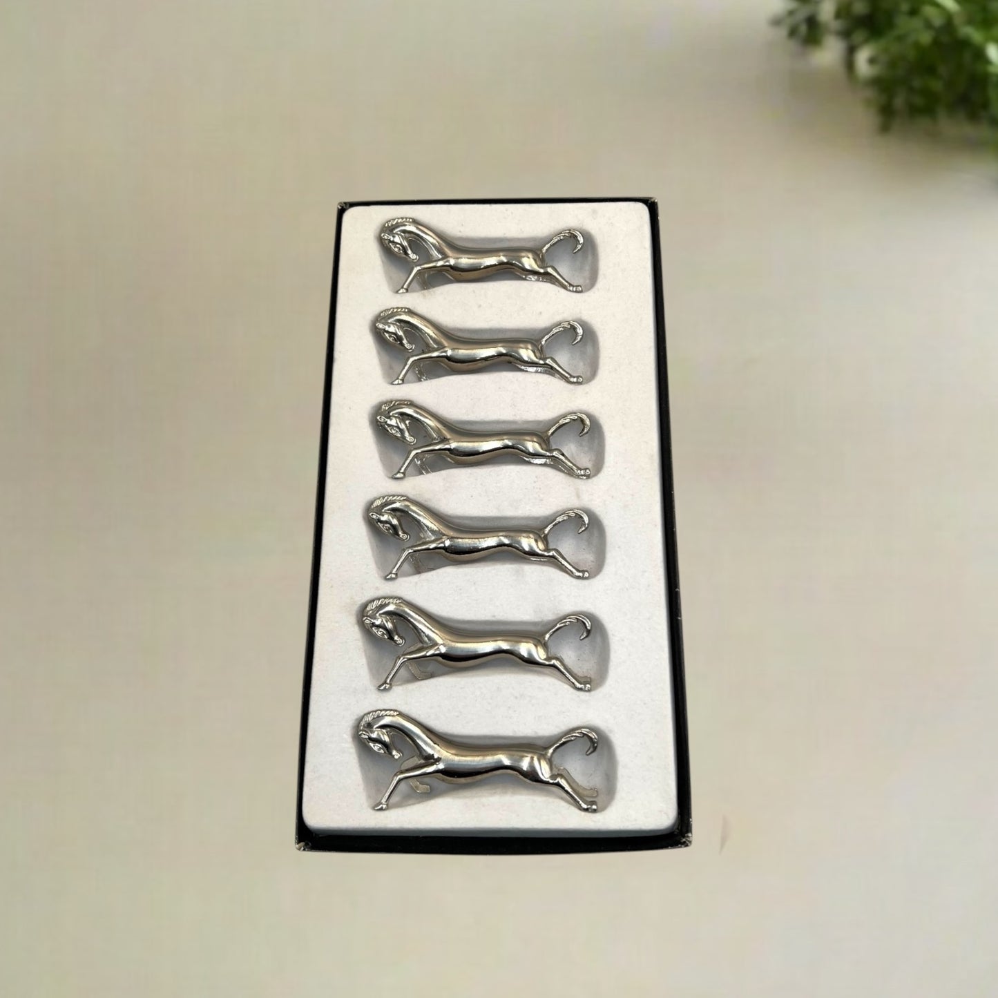 Silver Plated Cutlery Rests, French Knife Rests 6 Set Horse Shaped (C47)