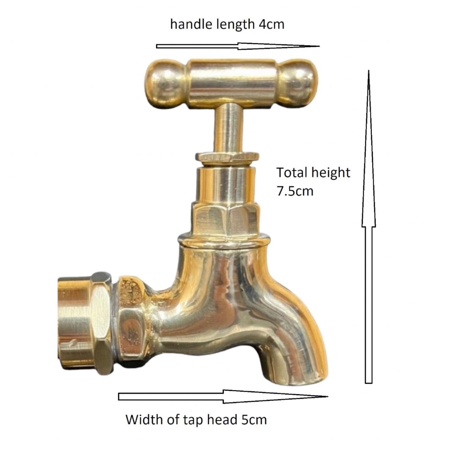 Brass and Copper Tall Pillar Taps, Small Kitchen Sink Taps, Bathroom or Cloakroom Taps (T35)