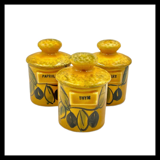 French Vallauris pottery spice jars for sale by All Things French Store