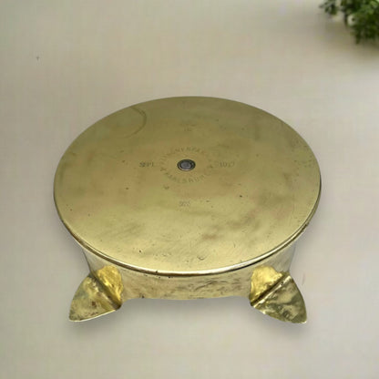 German WW1 Memorabilia Trench Art Brass Pan Trivet or Plant Stand dated 1917, 4kg