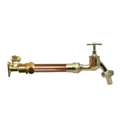 Vintage Style Copper & Brass Wall Mounted Tap – Custom Size for Exposed Pipework
