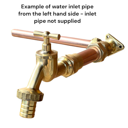Vintage Style Copper & Brass Wall Mounted Tap – Custom Size for Exposed Pipework