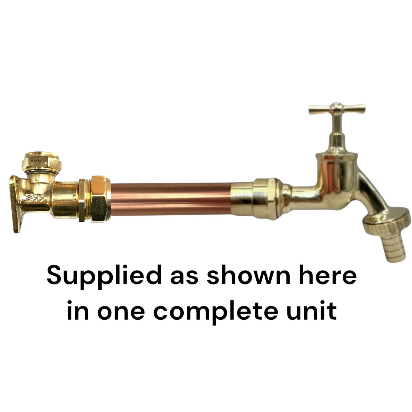 Vintage Style Copper & Brass Wall Mounted Tap – Custom Size for Exposed Pipework